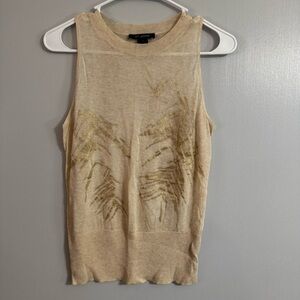 St. John Cream and Gold Tank Top Size Small